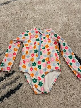Old Navy Long-Sleeve Floral One-Piece Swimsuit - Multicolor